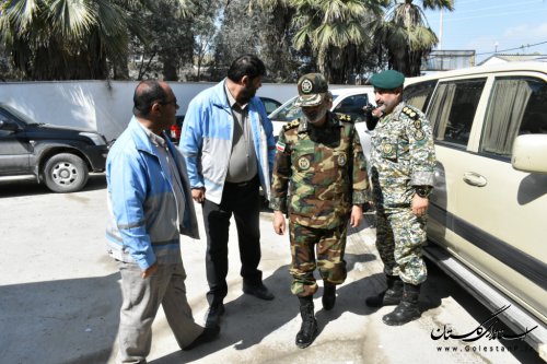 حضور فرمانده کل ارتش جمهوری اسلامی ایران در مناطق سیل زده گلستان و جلسه در فرمانداری